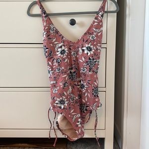 Kona Sol Criss Cross Back One Piece Bathing Suit